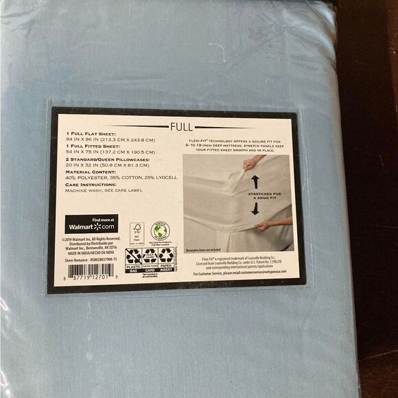 Hotel Style 500 Thread Count Tri-Blend with Lyocell Bed Full Sheet Blue - Picture 4 of 6